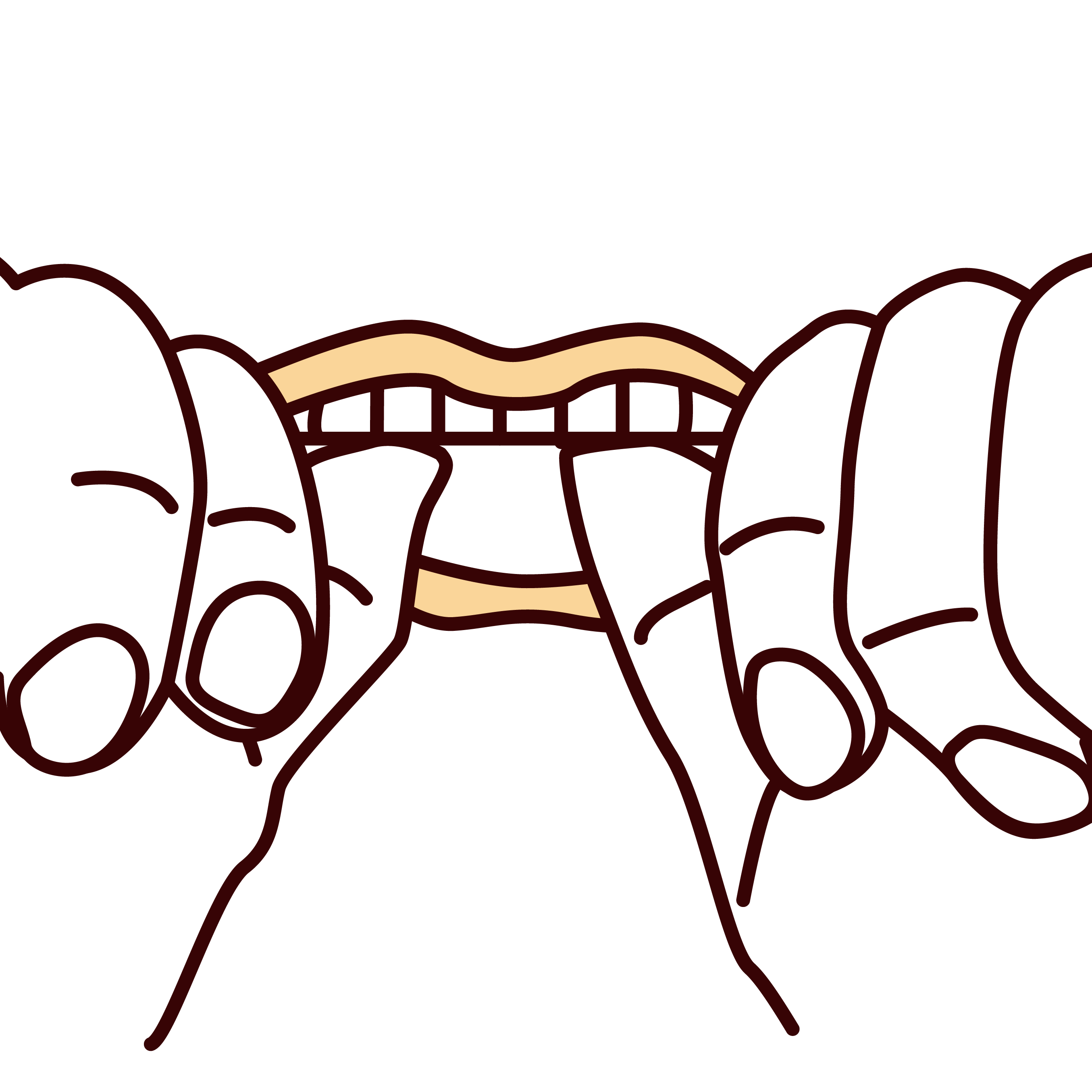 1.装着時には、ワイヤーの位置は前歯の真ん中にくるようにして、親指でプラスチックを押して下さい。